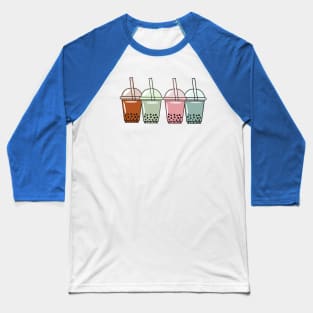 Bubble tea cartoon illustration Baseball T-Shirt